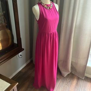 Magenta Everly Long Bridesmaids Dress